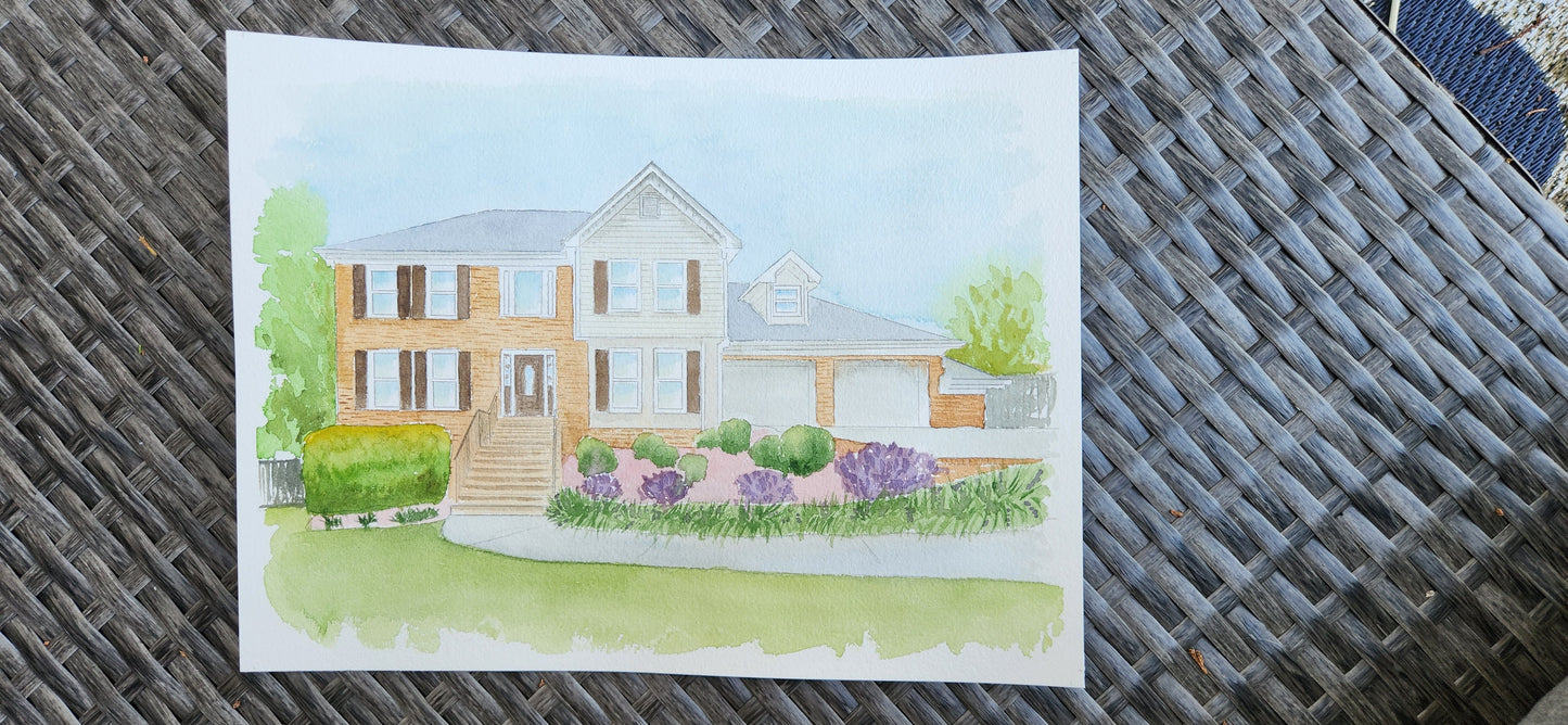 Watercolor sketch of your house