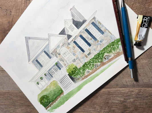 Watercolor sketch of your house